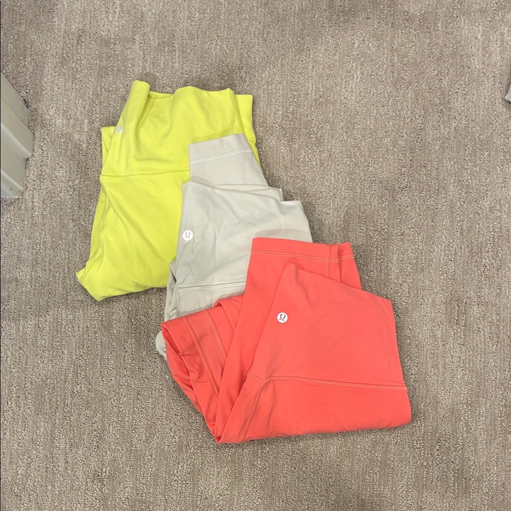 Lululemon Leggings Set - Yellow, Beige, Coral